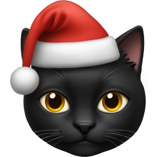 Black cat with Santa hat emoji