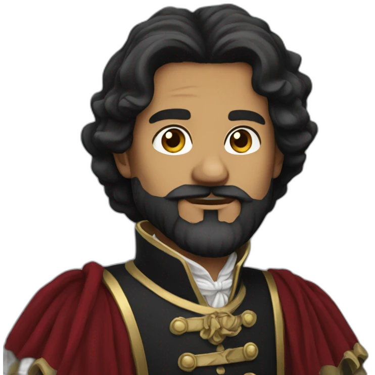 lord farquad with a beard black hair emoji