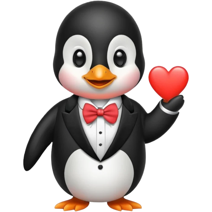 Penguin giving heart to you emoji