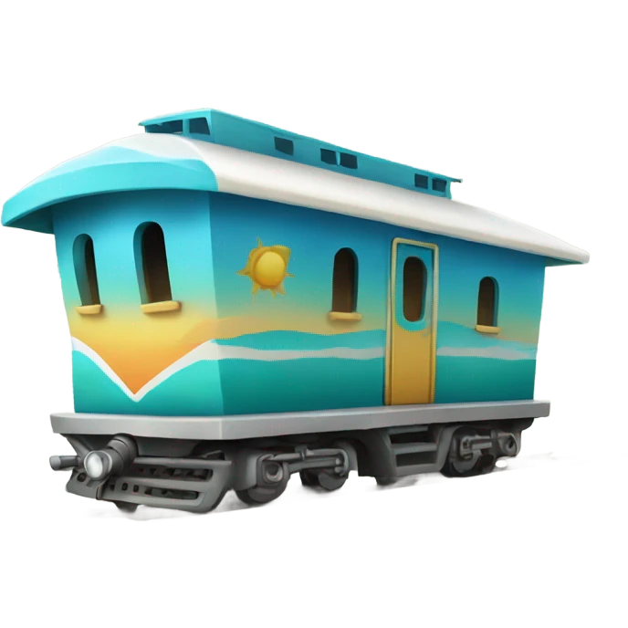 little beach Train  emoji