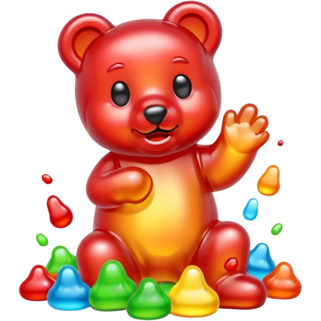 Gummy bear melting into ground emoji