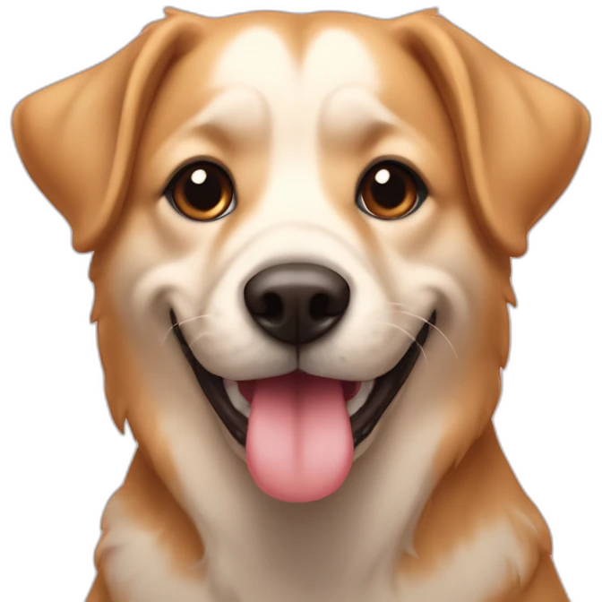 Chien avec joie dans la bouche emoji