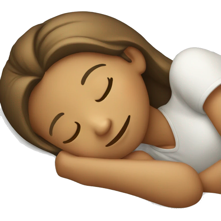 sleeping girl smiling while sleeping emoji