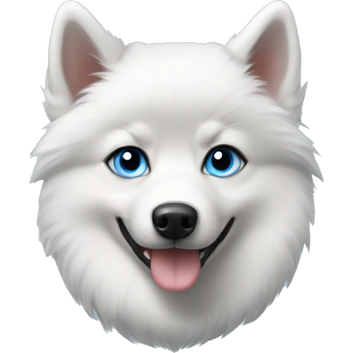 White black pomsky blue eyes emoji