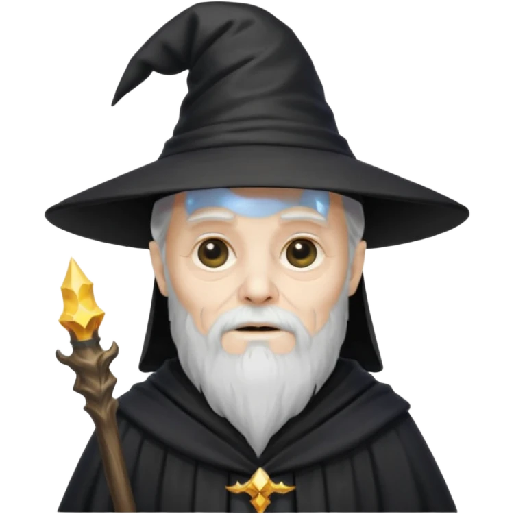 old wizard with visible skeleton black robe and wizard hat  emoji