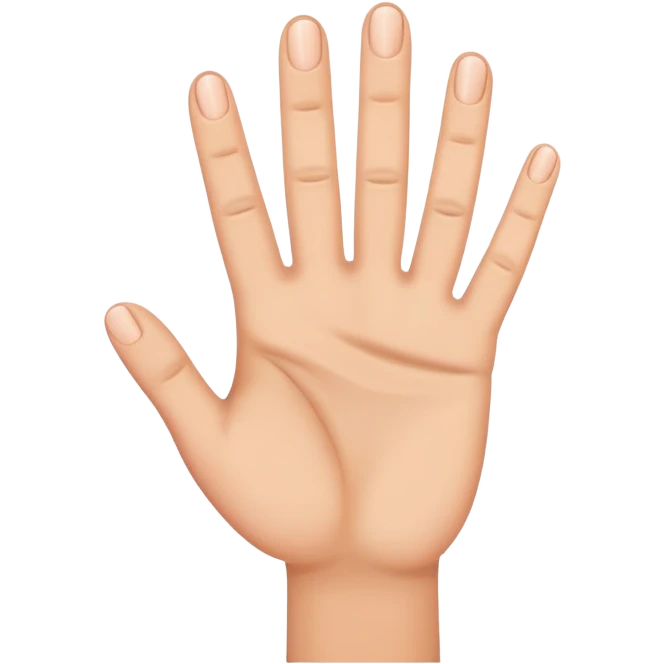 Hand 5 fingers and 3,4 fingers are to close emoji