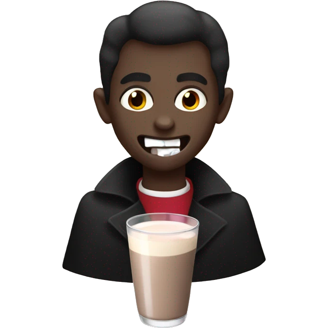 Vampire drinking chocolate milk emoji