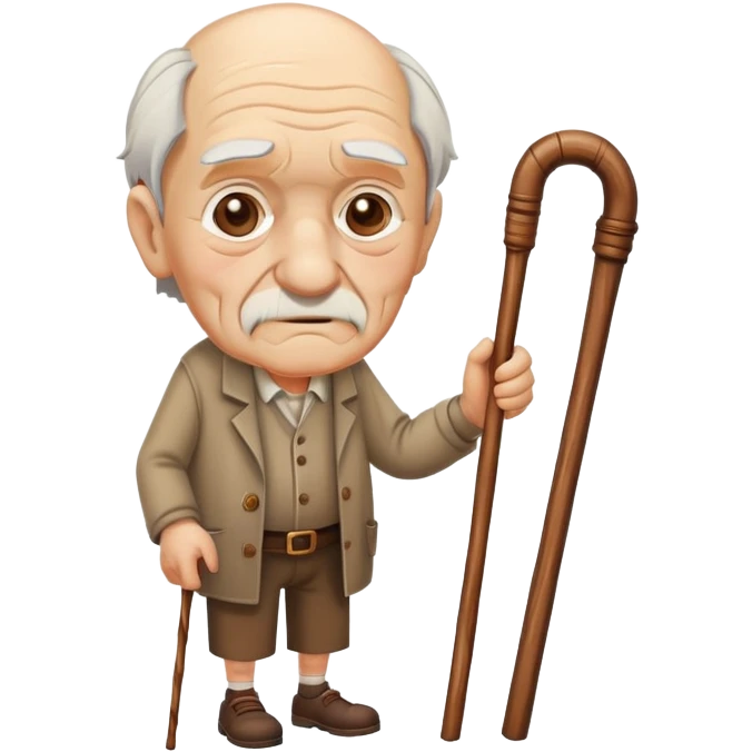 Old man with walking stick emoji