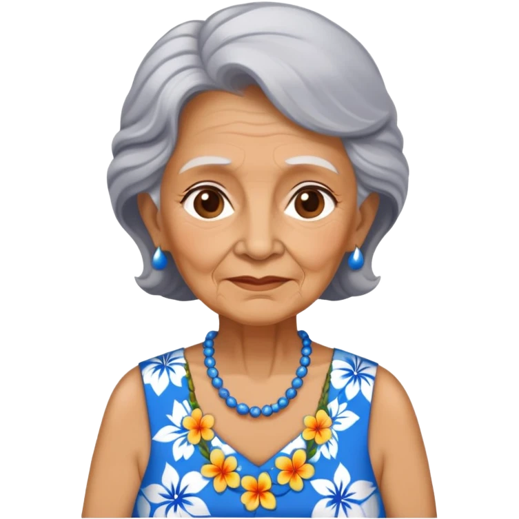old womanblue  Hawaiian dress woman emoji