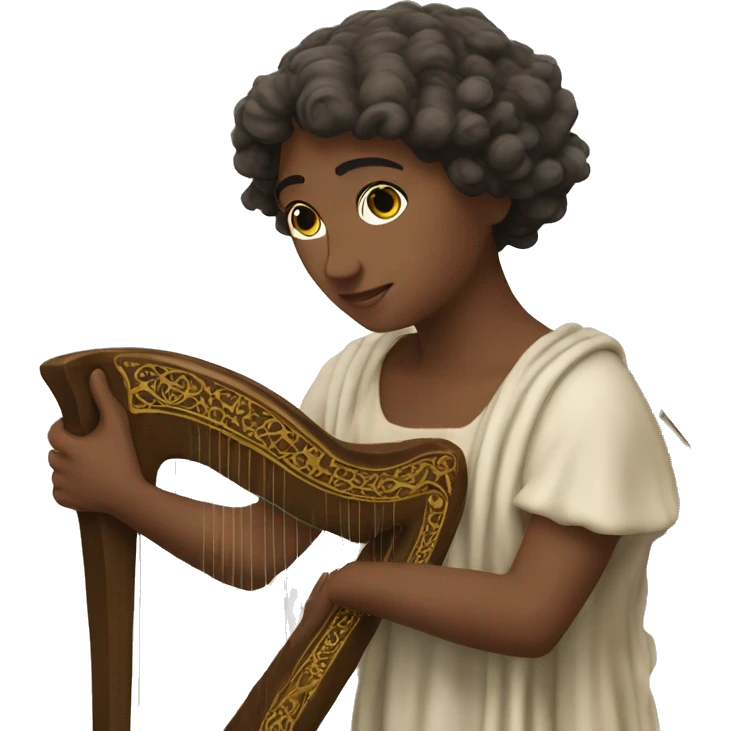 Sappho a harp in his hand emoji
