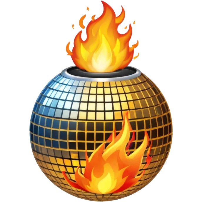 disco ball on fire emoji