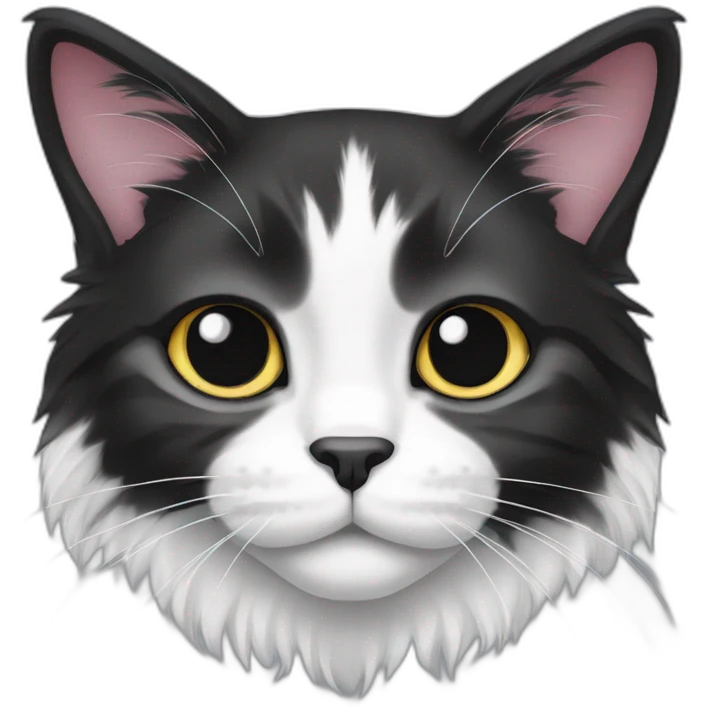 Black and white Main coon cat emoji