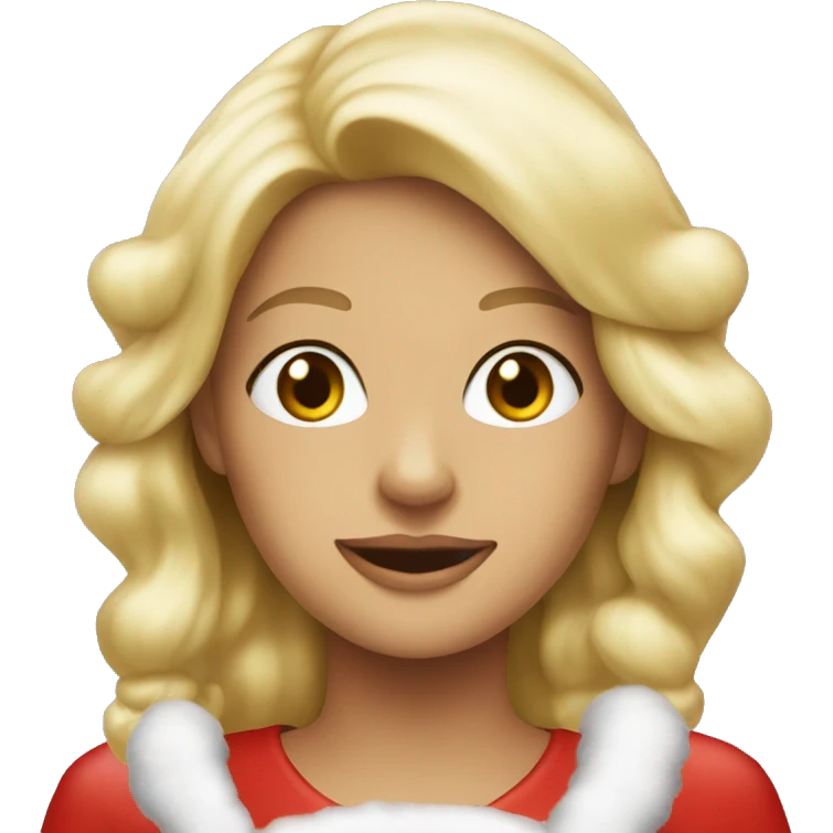 Blonde women as santa claus emoji