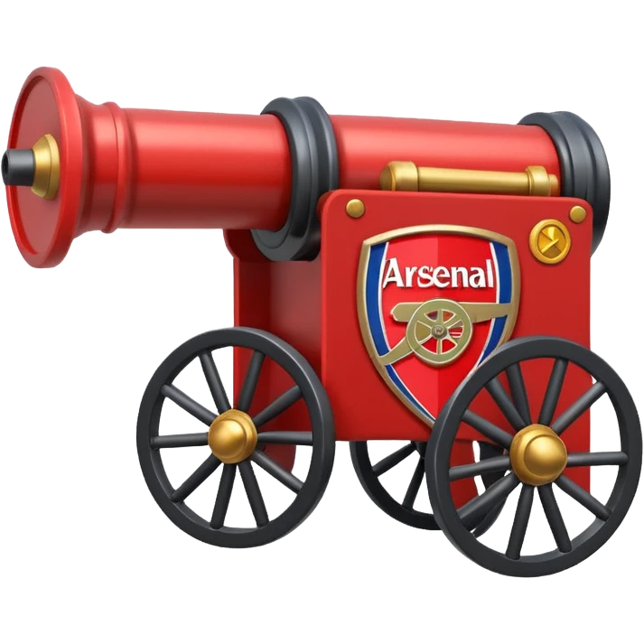 Arsenal cannon with a shield, simple emoji style emoji