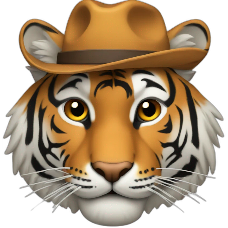 Tiger wearing cowboy hat emoji