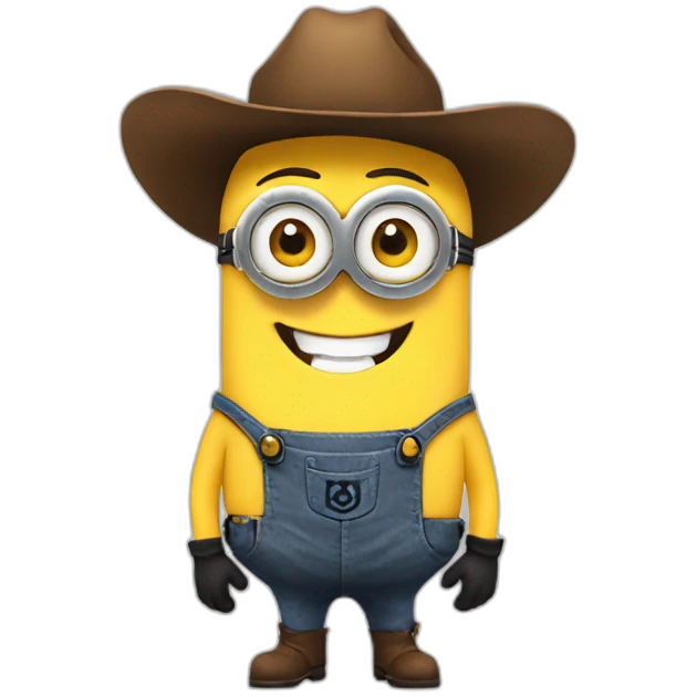 minion full-length cowboy, smiling  emoji