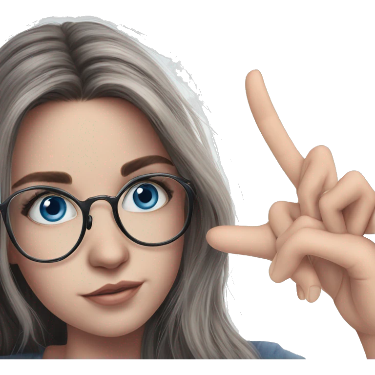 smart girl with blue eyes emoji