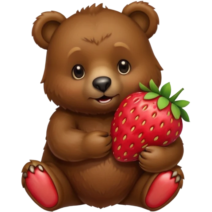 Bear holding a strawberry emoji