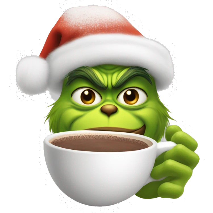Grinch with hot chocolate  emoji