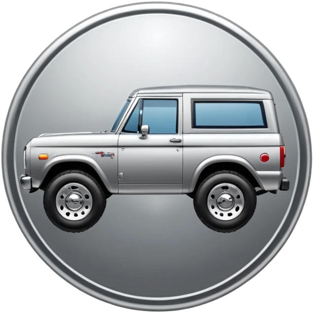 Ford Bronco logo silver no saddle or no car emoji