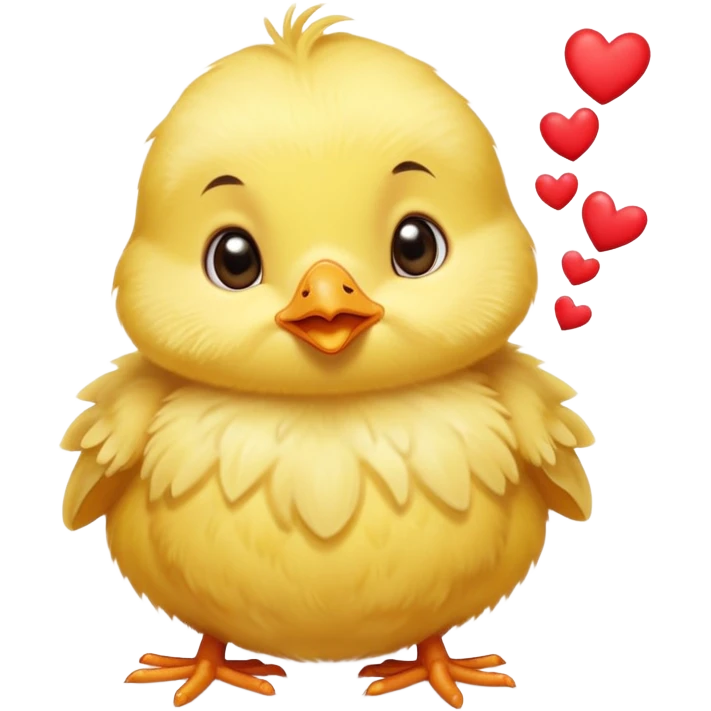 Kissing baby chick with hearts  emoji