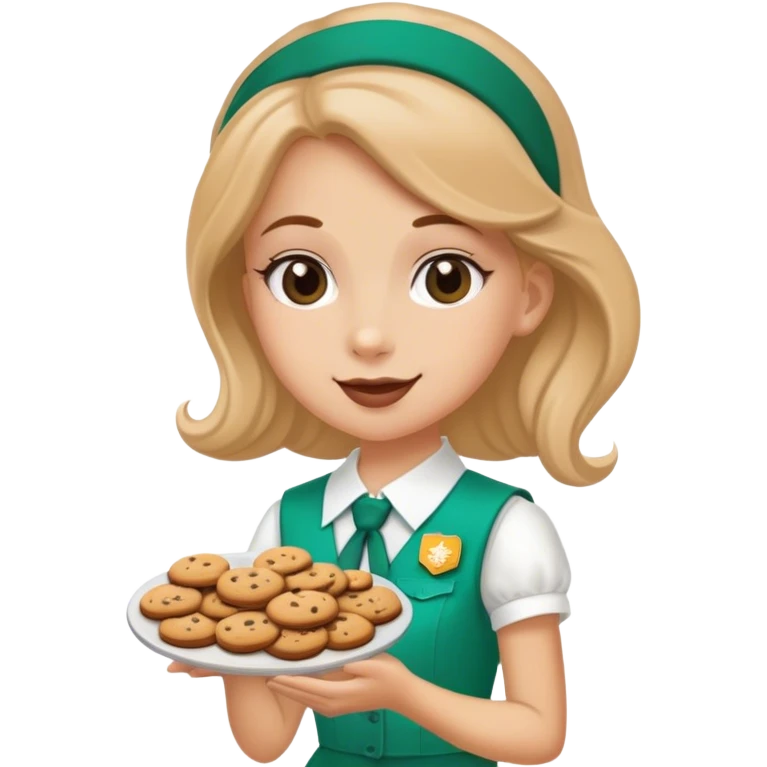 white girl scout selling cookie at wed  emoji
