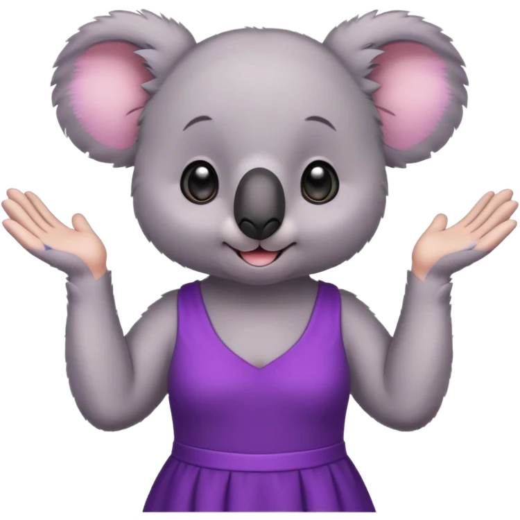 Koala purple drees eyelashe clapping emoji