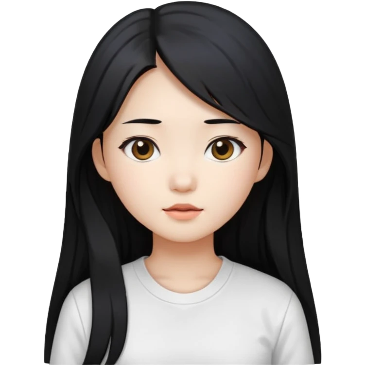 Korean girl with long hair emoji