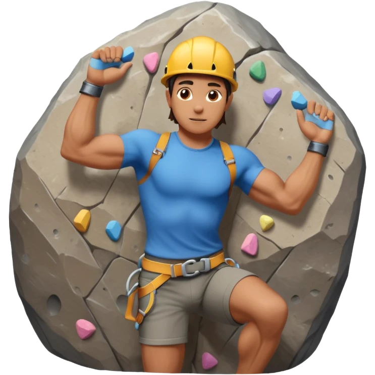 rock climber on wall action pose emoji