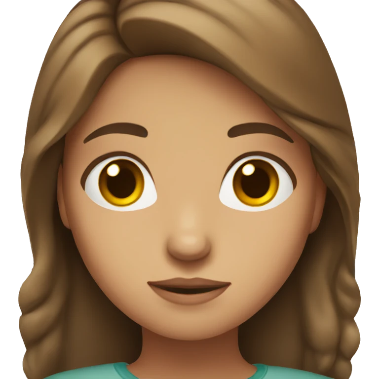 Girl with brown hair and brown eyes  emoji