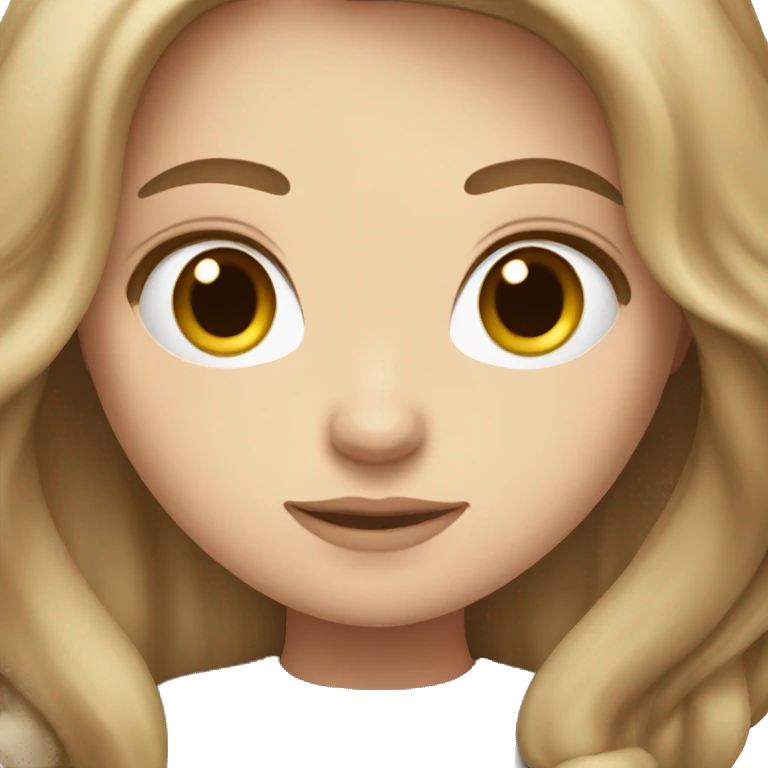 White girl with long brown hair emoji