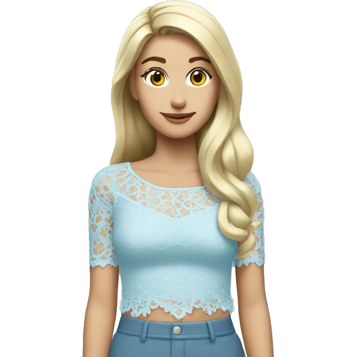 Light blue lace top  emoji
