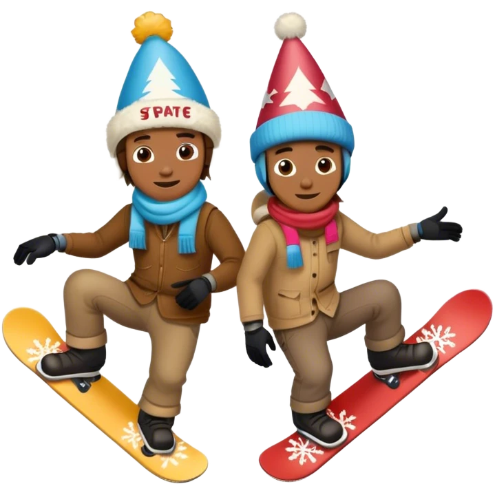 2 cowboys snowboarding birthday  emoji