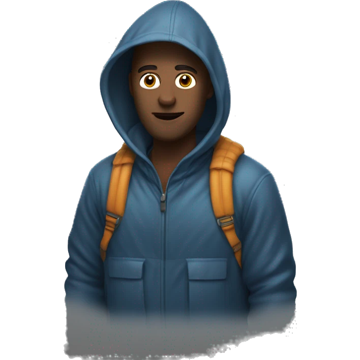 Homme avec une cagoule et une capuche  emoji