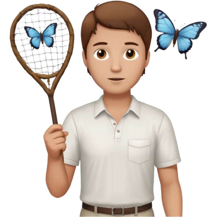 man holding butterfly net emoji
