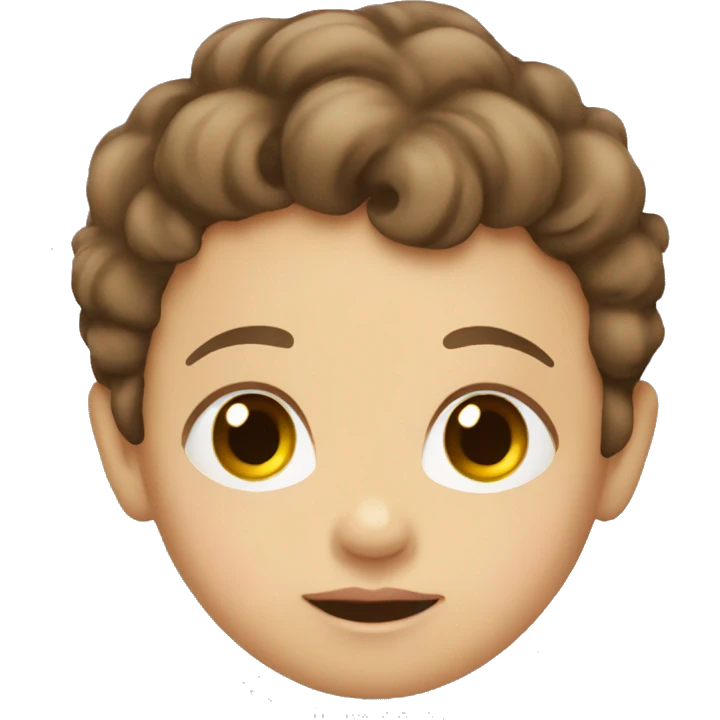 Infant with brown hair with Christmas attributes emoji
