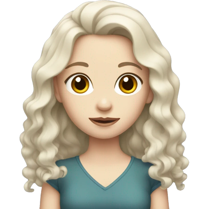girl with wavy black hair and pale skin emoji