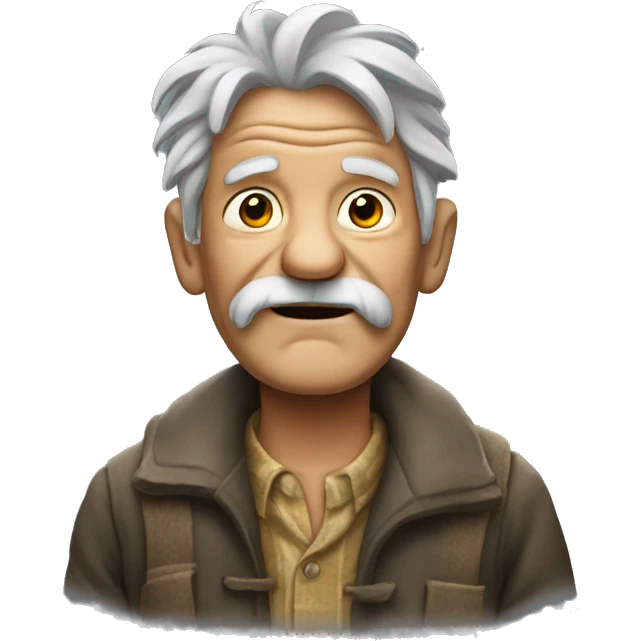 Old man dressed in ragged clothes  emoji