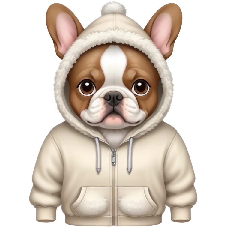 French bulldog in hoodie emoji