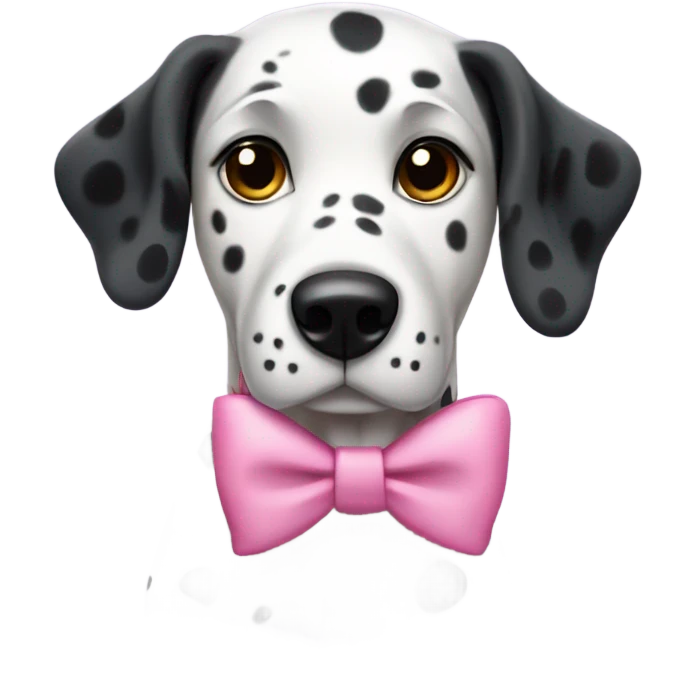 Dalmation with a pink bow emoji