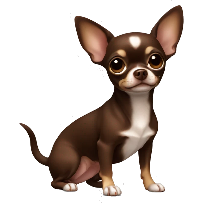 chocolate brown chihuahua full body emoji