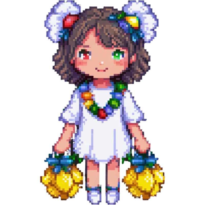 cheerleader girl holding pom-poms emoji