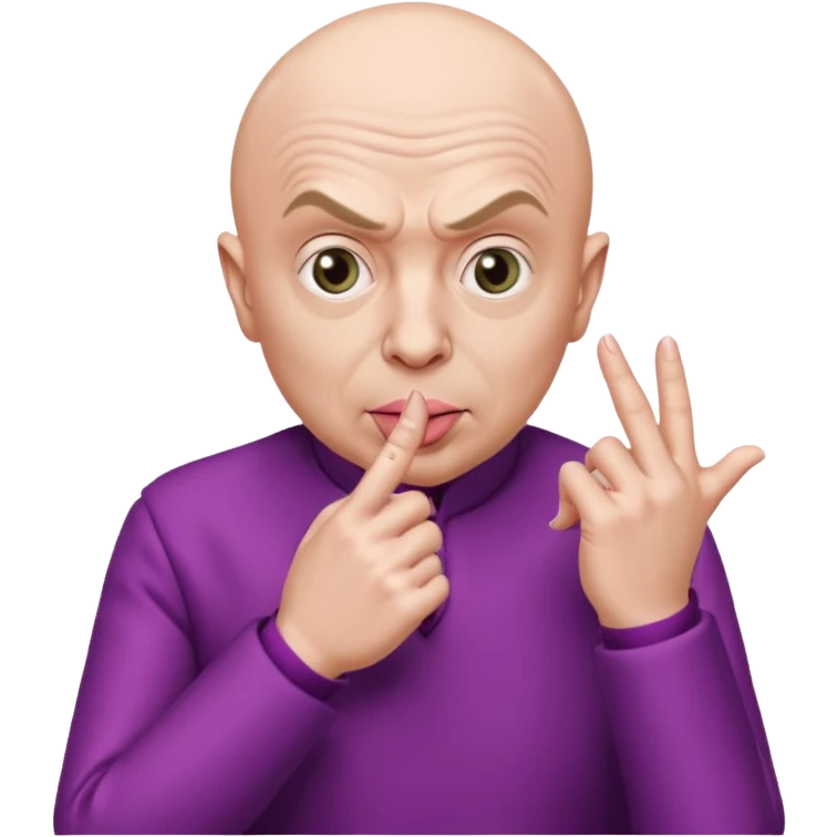 Austin powers dr evil with pinky finger to mouth emoji