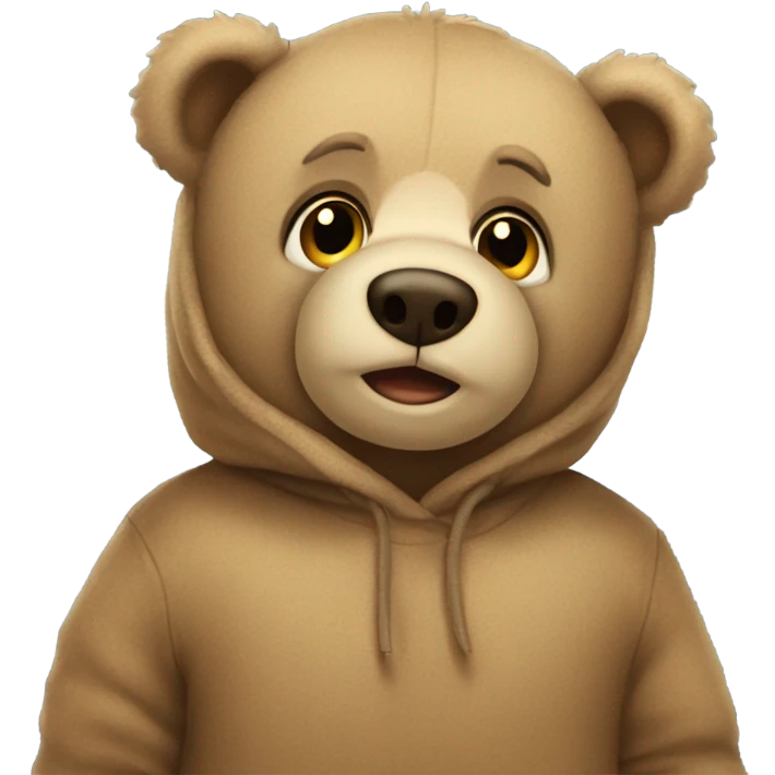 Teddy bear wearing a hody emoji