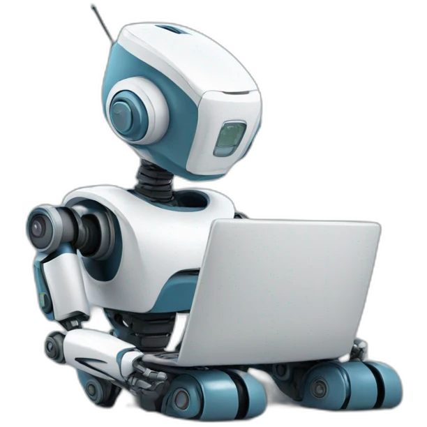 robot with laptop emoji