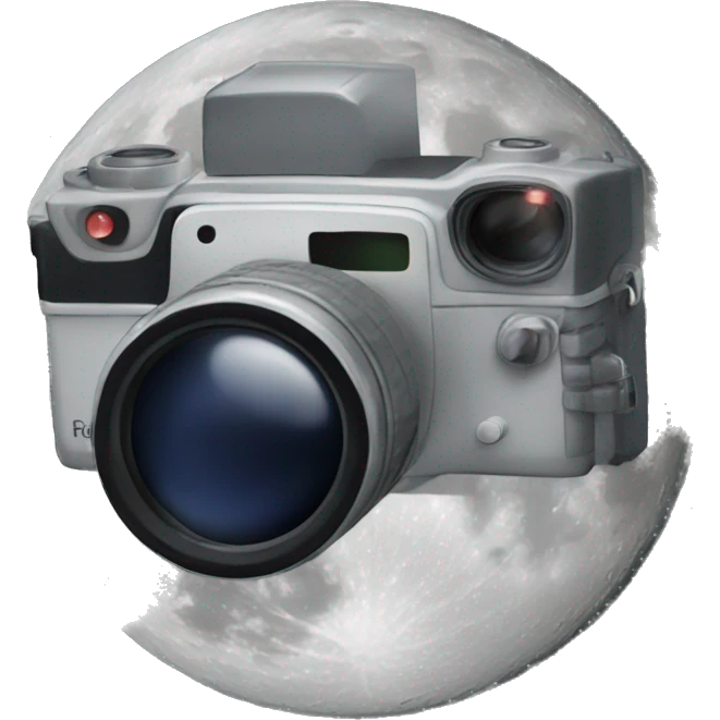 A camera that takes pictures of the moon emoji
