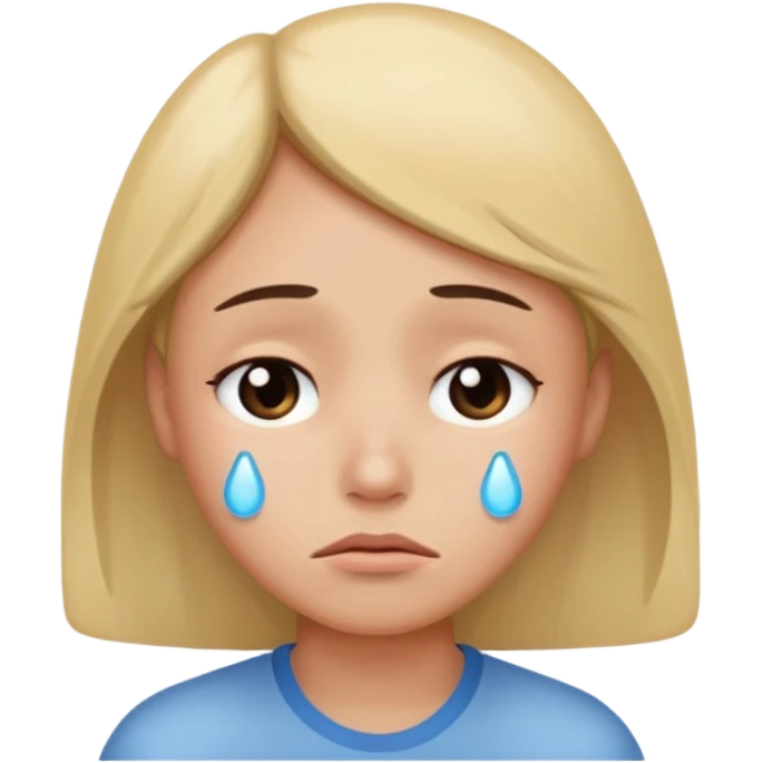 calm sad face emoji with gentle peaceful expression and a single tear emoji