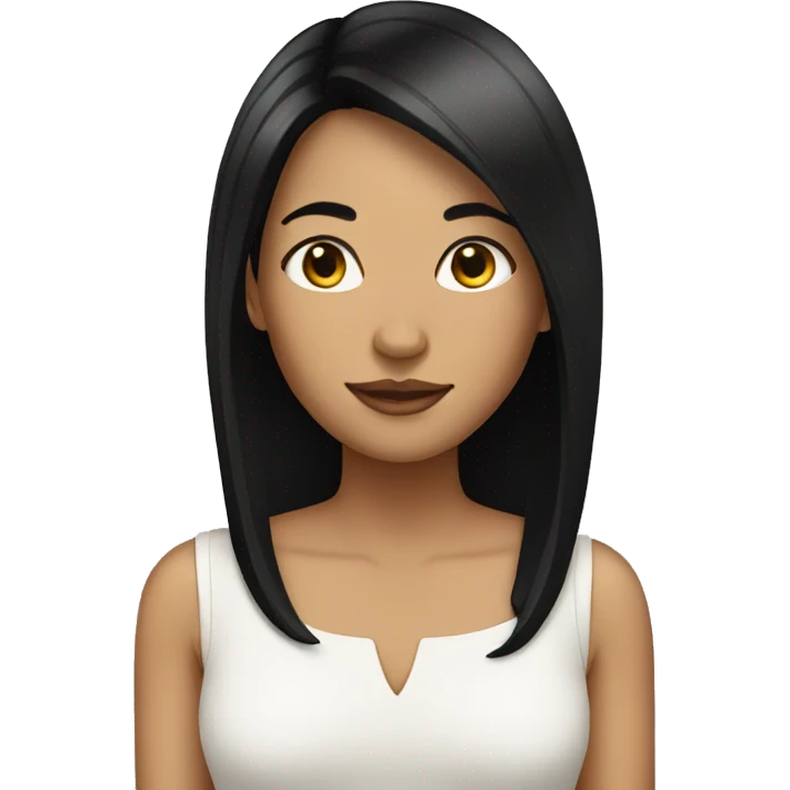 Lady with black straight hair emoji