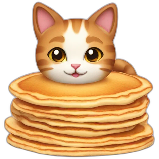 Cat with pancakes emoji