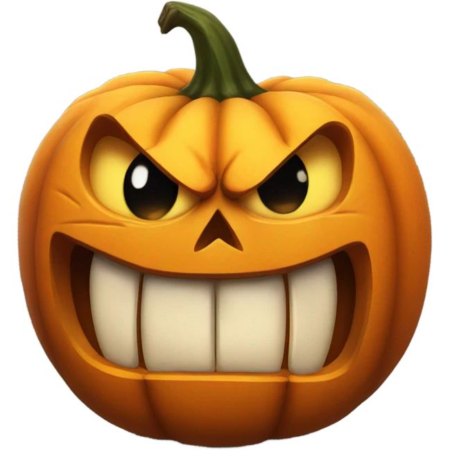 Angry pumpkin emoji